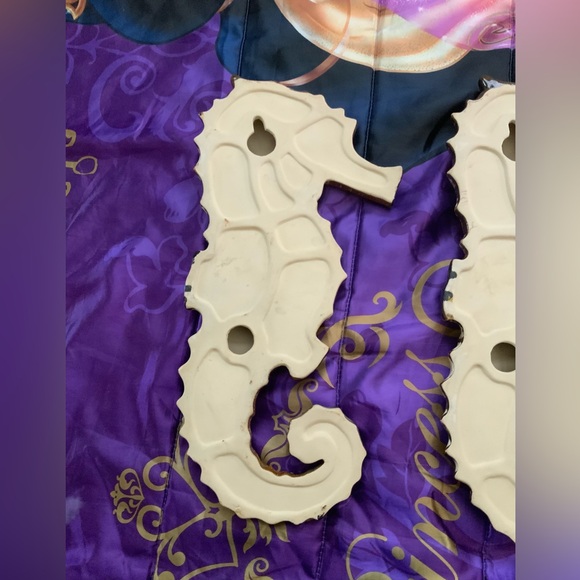 Vintage Pair Of Large BIG 18” Art CERAMIC 3D Seahorse nautical Wall Decor ART - Picture 8 of 12